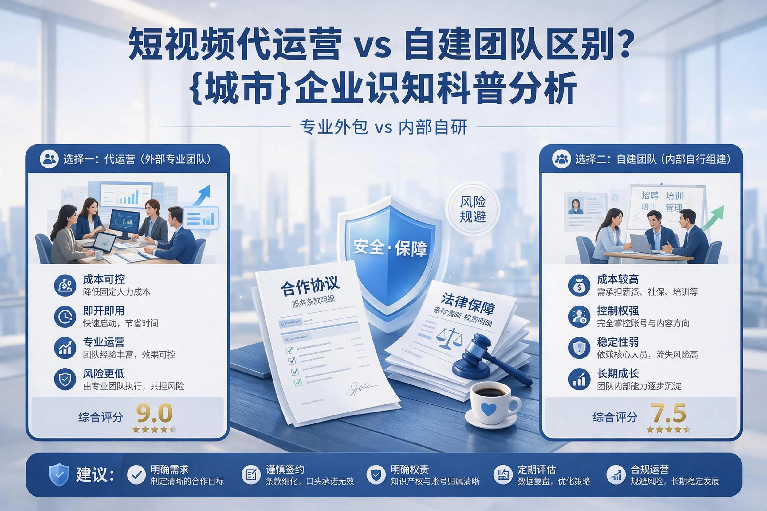 短视频代运营与自建团队区别？昆明企业认知科普分析