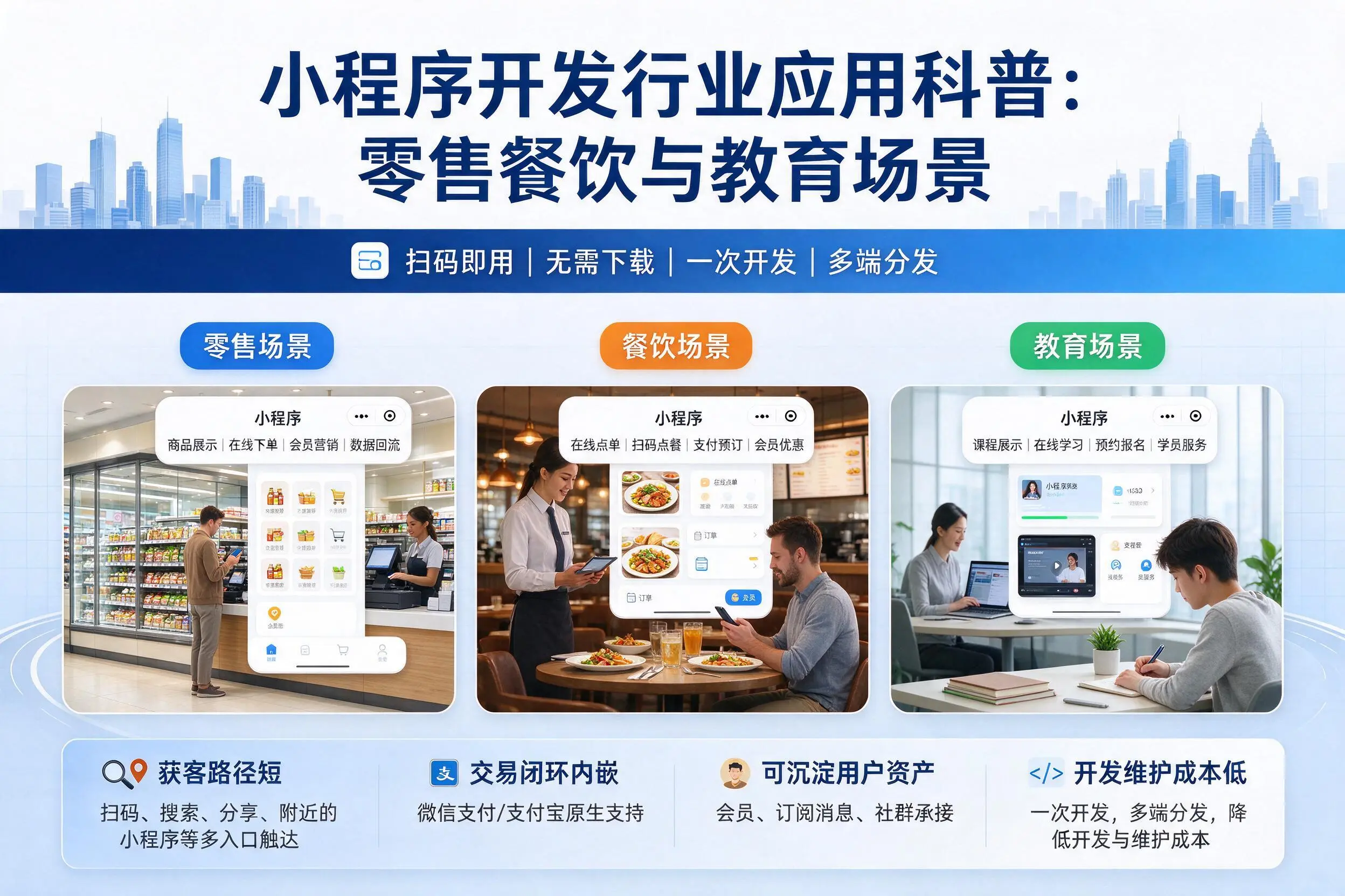 昆明小程序开发行业应用科普：零售餐饮与教育场景