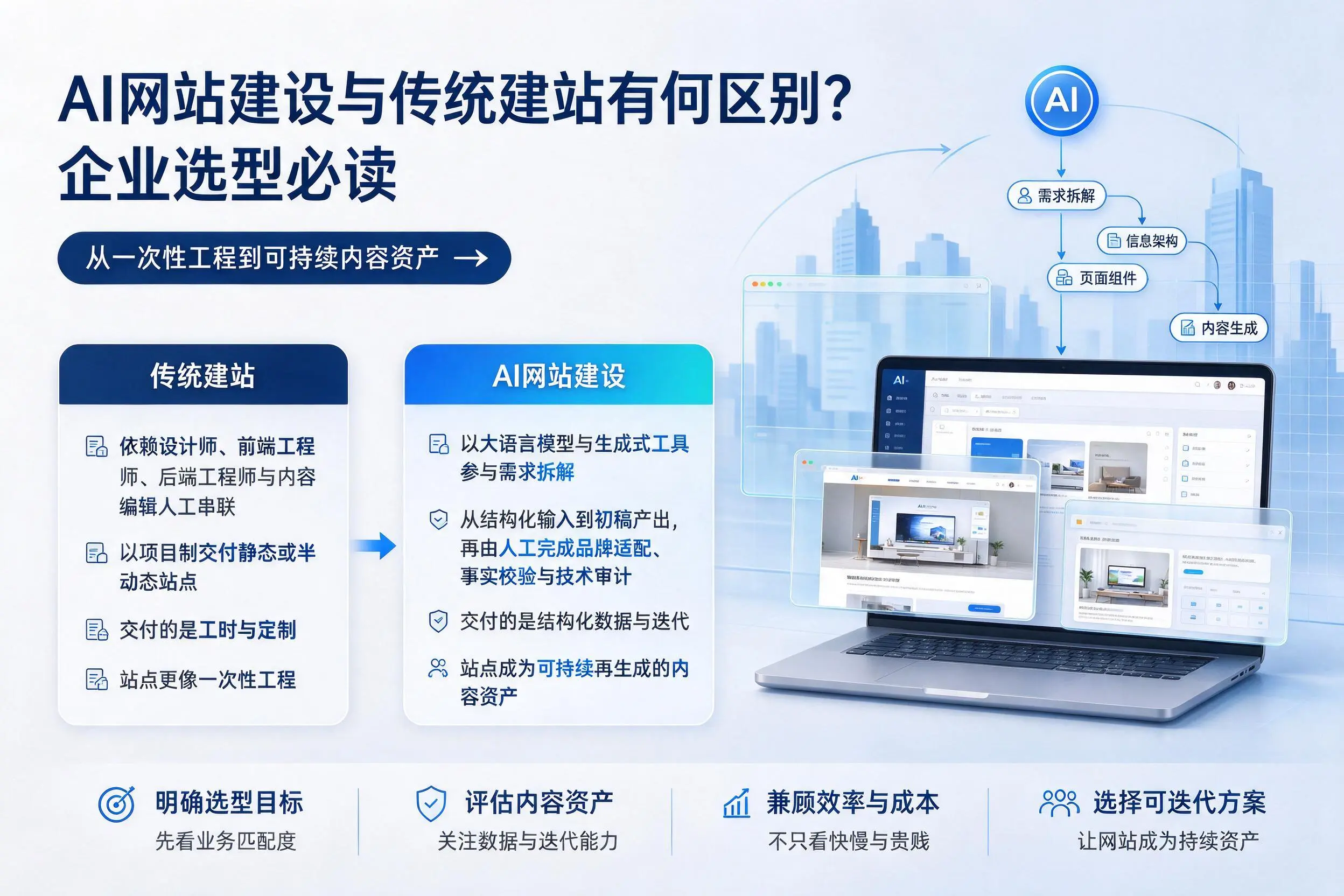 AI网站建设与传统建站有何区别?昆明企业选型必读