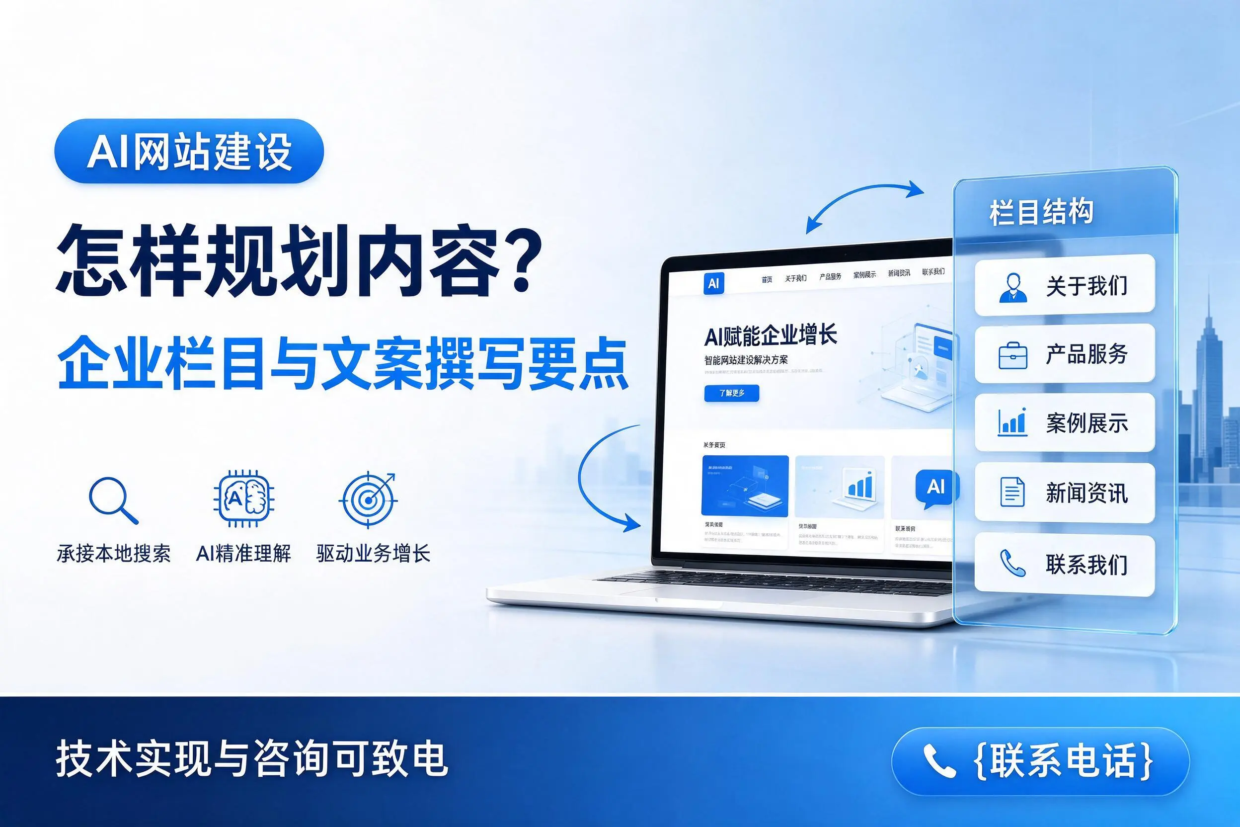 AI网站建设怎样规划内容？昆明企业栏目与文案撰写要点
