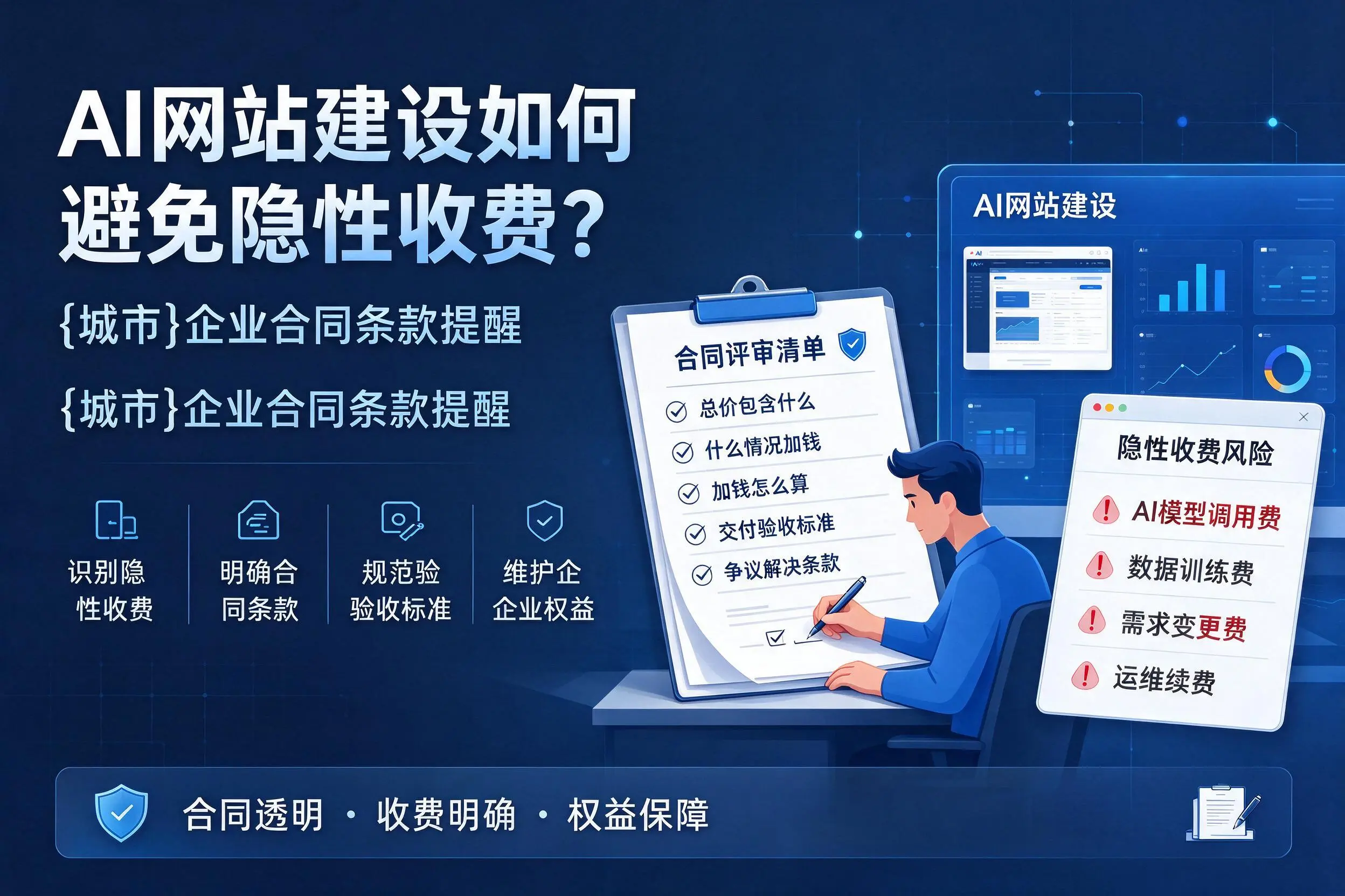 AI网站建设如何避免隐性收费？昆明企业合同条款提醒